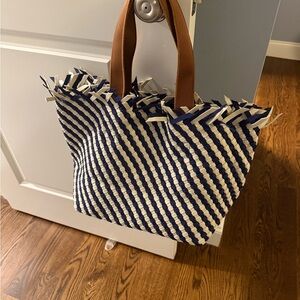 Naghedi Havana Blue and White Tote Bag